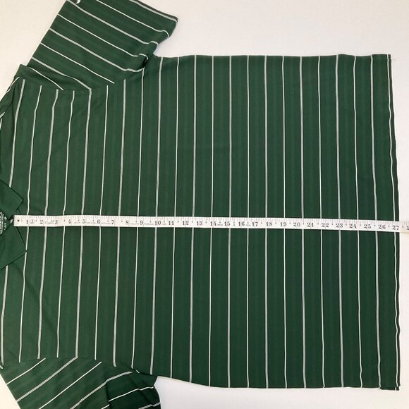 Nike Golf Men's XL Green & White Striped Dri-Fit Short Sleeve Polo Shirt - Picture 5 of 10